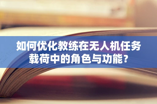 如何优化教练在无人机任务载荷中的角色与功能？